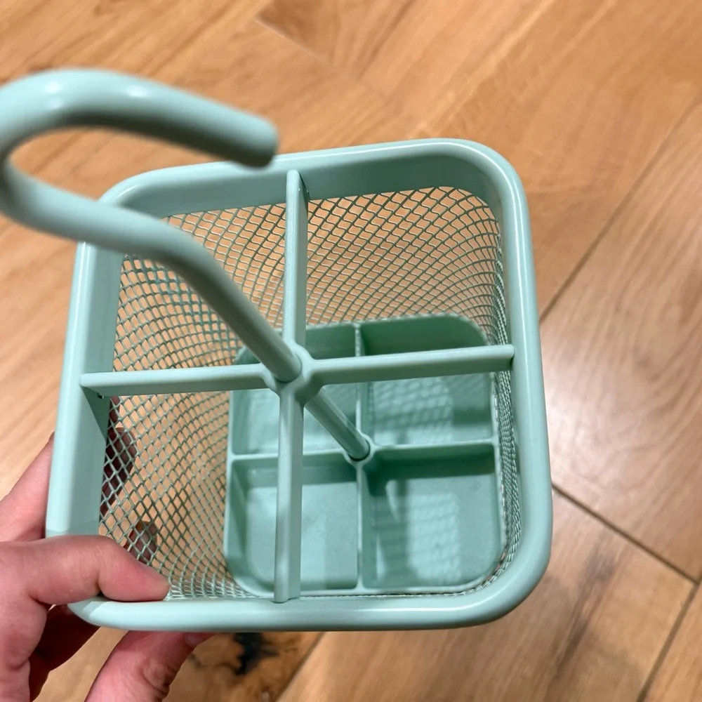 IKEA Pale Green Mesh Cutlery Caddy Utensil Holder NWT Kitchen Organization Hook